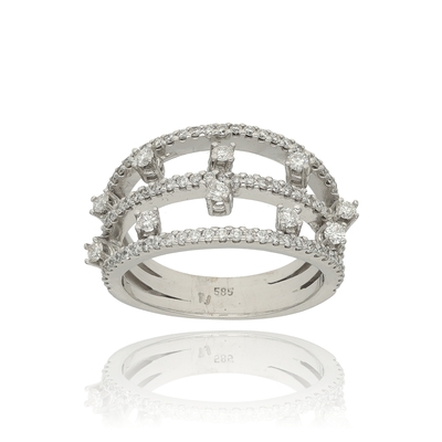 Fehér arany gyűrű 54-es méret (B1503_3I)